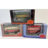 3 boxed 1:76 scale diecast buses by Exclusive First Editions. E34115 AEC RT London transport LLU 652