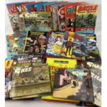 2 boxes of assorted vintage & modern annuals & Giles books. To include The Victor Book for Boys,