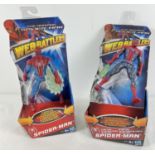 2 boxed 2012 Hasbro The Amazing Spiderman Web Battlers 6.5" figures. Spiderman with Spinning blade