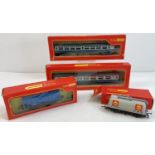 4 boxed Hornby model railway coaches and wagons. Comprising: R722 & R723 - Inter-City 1st class