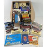 5 boxed diecast cars together with 2 Matchbox toys books & a large quantity of assorted mixed