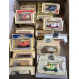26 boxed advertising diecast model vehicles by Lledo. To include Sun-Pat, Swan Vestas, Ovaltine,