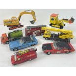 8 large sized Dinky Toys diecast vehicles to include Coles Hydra Truck, Johnston Road Sweeper,