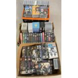 3 boxes containing a very large quantity of assorted Doctor Who VHS tapes. To include limited