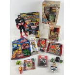 A box of assorted boxed and unboxed Marvel toys and accessories. To include: Series one 001