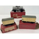 3 Horny Dublo OO gauge model railway wagons, all in original boxes. #4320 6-Ton Refrigerator Van W.