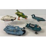 5 assorted vintage 1970's Dinky toys Gerry Anderson diecast vehicles. #104 Spectrum Pursuit