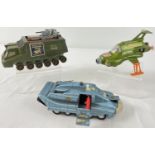 3 vintage 1970's Dinky Toys Gerry Anderson diecast vehicles. 351 UFO Interceptor & 353 Shado 2