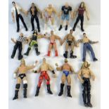 A collection of 14 assorted late 1990's Jakks Titan Tron wrestling figures.