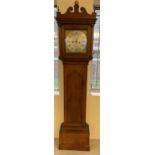 An early 19th century oak long cased striking clock with face named to Cobra Crainefield, Burnham