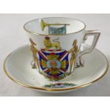 A Foley China Boer War commemorative coffee cup & saucer, circa 1901. Inscribed "An Empire founded