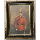 A painted portrait of Major William Rowe in The Kings (Liverpool) military dress, framed & glazed.