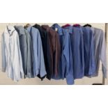 9 men's vintage and modern shirts, in shades of blue, in varying sizes. To include examples by