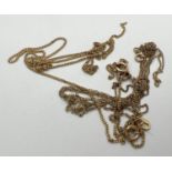 A small quantity of broken 9ct gold chains - suitable for scrap. Approx. 3g.
