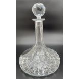 An Irena lead crystal ships decanter, by Chomette Dornberger. Approx. 27cm tall.