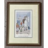 A framed and glazed limited edition print "The Lad's Squintin" by G.W. Birks. No. 8/375. Frame