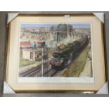 A large framed and glazed limited edition print "Cornish Riviera Express", by Terrence Cuneo, No.
