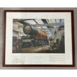 A limited edition print "The Duchess of Hamilton Steam Power Preserved" by David Weston. Framed