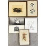 A collection of assorted pictures & prints, some framed & glazed. To include signed watercolour of