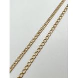 A 22 inch 9ct gold double belcher chain necklace with lobster claw clasp. Gold marks to both clasp