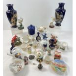 A box of assorted vintage and modern ceramics to include Noritake and Delft. Lot includes a