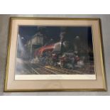 A large signed limited edition print "Duchess Of Hamilton", of a steam locomotive, by Terrence