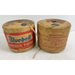 2 rolls of vintage Bluebell sisal binder twine, in original paper packaging - unopened.