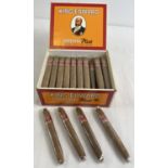 A vintage box of King Edward Imperial Plus cigars - opened. 7 missing, box contains 43 sealed &