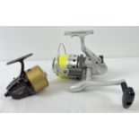 2 fishing reels. A vintage Noris Shakespeare Wonderspin 2662 closed face reel together with a