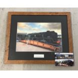 A large colour photograph of Braunton on the West Somerset Minehead Turntable 2008, framed & glazed.