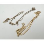 A small bag of broken gold chain necklaces for scrap, marked 375. Total weight approx. 3.6g.
