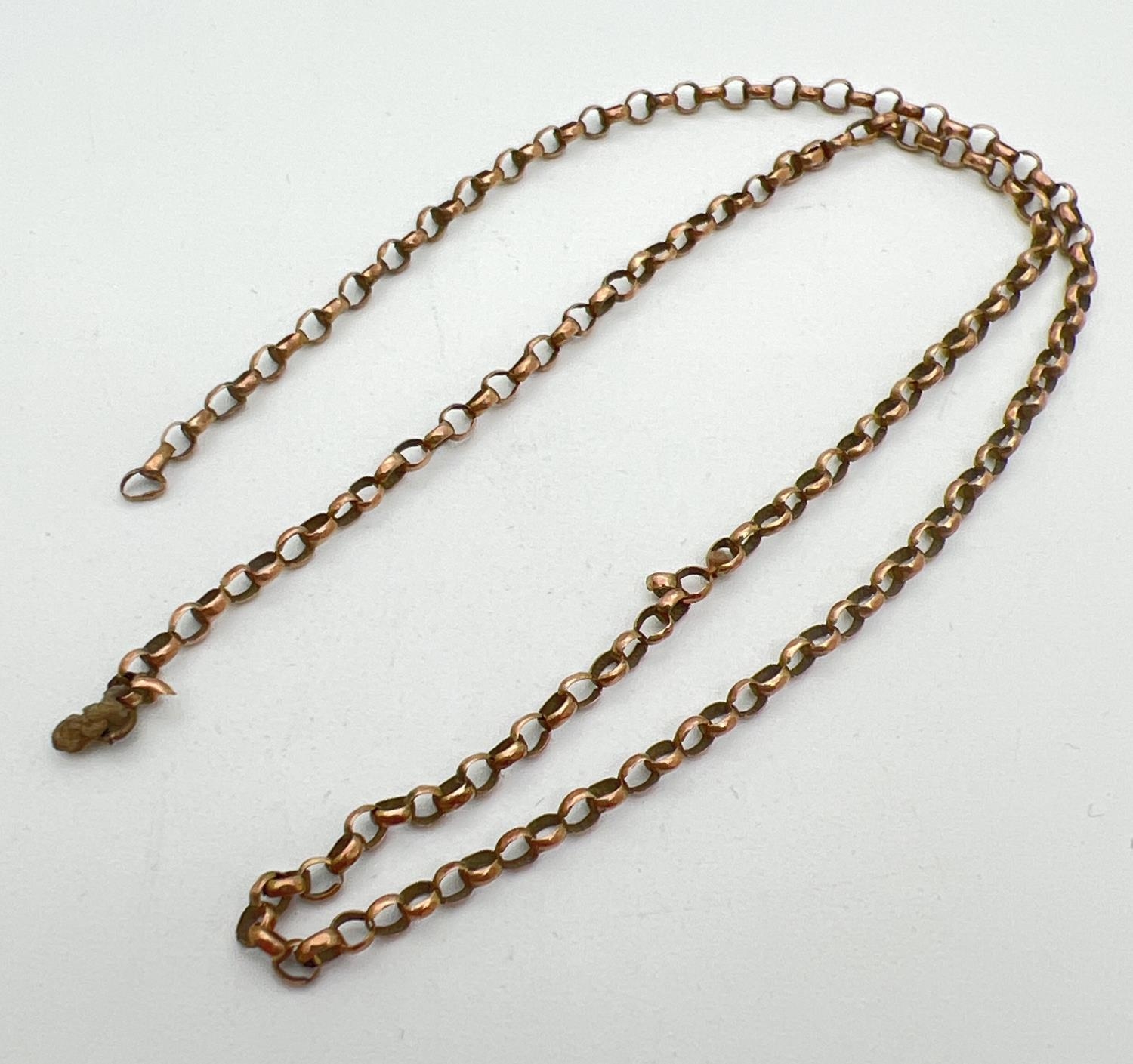 A scrap gold part belcher chain - tests as 9ct gold. Total weight approx. 2.6g.