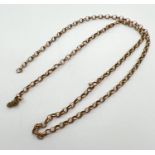 A scrap gold part belcher chain - tests as 9ct gold. Total weight approx. 2.6g.