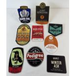 9 beer pump clips from various breweries. Comprising: Lost Kingdom India Pale Ale, Cotleigh Barn