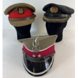 2 Military peaked caps. A Polish army "Rogotywka" cavalry officers cap and a British army officers