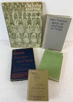 5 assorted vintage needlework, knitting and embroidery books. To include The Encyclopedia of