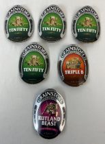 6 beer pump clip boards for The Grainstore Brewery. Comprising: Rutland Beast, Triple B and 4 Ten