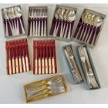 A collection of vintage boxed silver plated cutlery, mostly Elkington Plate. To include dessert