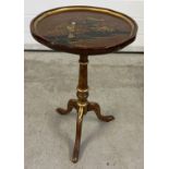 A vintage Northampton Cabinet company tripod wine table with Chinoiserie decoration. 3 legged