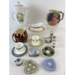 A box of assorted vintage ceramics to include Royal Doulton, Wedgwood, Royal Worcester. Lot includes