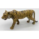 After Franz Bergmann - a small cold painted bronze figurine of a tiger. Approx. 5.5cm tall x 12cm