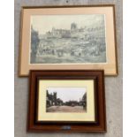 The Market Place, Norwich, 1807 coloured print by John Sell Cotman, together with a photograph of