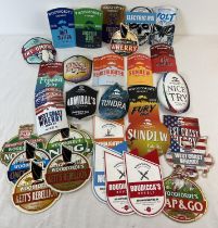 34 Beer pumps clips for Woodforde's Brewery. To include Nog, Once Bitten, Norfolk Nog, Wherry,