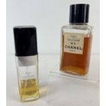 2 vintage part bottles of Channel perfume. Cristalle Eau De Toilette and Chanel No. 5 Eau De