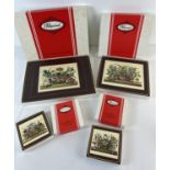 4 vintage boxed sets of Pimpernel coasters & placemats in 'Floral Array' design. 2 boxes of 6