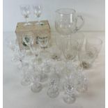 A collection of Stuart Crystal glasses and a jug. To include a set of 6 boxed (as new) stemmed