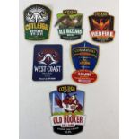 6 beer pump clips for Cotleigh brewery. Comprising: Cotleigh 40 Years 1979-2019, Old Buzzard Dark