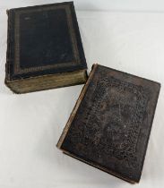 2 leather bound antique family bibles. Holy Bible Old and New Testament by George . E. Eyre And