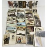 220+ assorted Edwardian & vintage postcards to include photographic portraits.