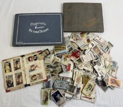 3 vintage cigarette card albums containing vintage card sets and parts sets together with a bag of
